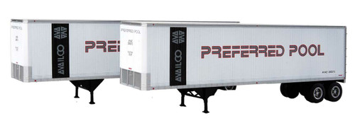 Walthers SceneMaster ~ HO Scale ~ 40' Trailmobile Trailer 2-Pack ~ Assembled ~ Preferred Pool (white, black, red) ~ 949-2515