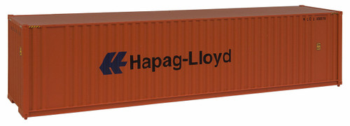 Walthers SceneMaster ~ HO Scale ~ 40' Hi Cube Corrugated Container w/Flat Roof ~ Assembled ~ Hapag-Lloyd ~ 949-8204