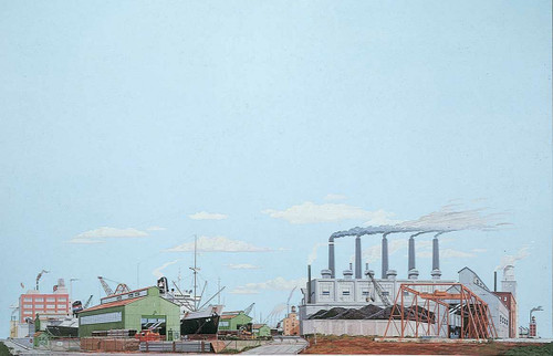 Walthers SceneMaster ~ HO Scale ~ Background Scene 24 x 36" 60 x 90cm ~ Instant Horizons(TM) ~ The Docks ~ 949-713