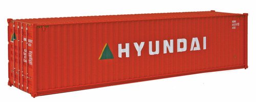 Walthers SceneMaster ~ HO Scale ~ 40' Hi Cube Corrugated Side Container ~ Assembled ~ Hyundai (orange, white, green, yellow) ~ 949-8253