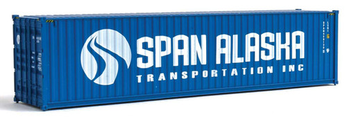 Walthers SceneMaster ~ HO Scale ~ 40' Hi-Cube Corrugated-Side Container ~ Assembled ~ Span Alaska (blue, white) ~ 949-8273