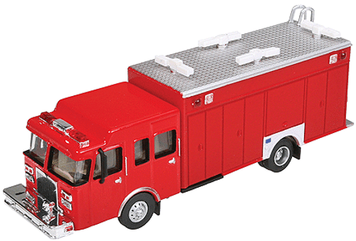 Walthers SceneMaster ~ HO Scale ~ Hazardous Materials Fire Truck ~ Assembled ~ Red ~ 949-13802