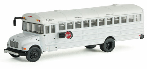 Walthers SceneMaster ~ HO Scale ~ International MOW Crew Bus ~ Assembled ~ White, Railroad Maintenance-of-Way Logo Decals ~ 949-11702