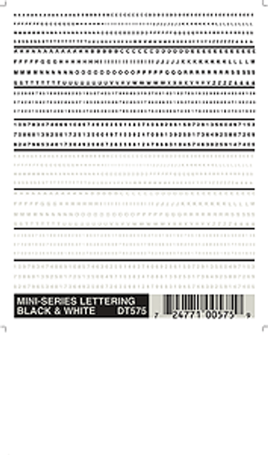 Woodland Scenics ~ Dry Transfer Alphabet & Number Sets ~ Mini-Lettering (Black & White) ~ DT575