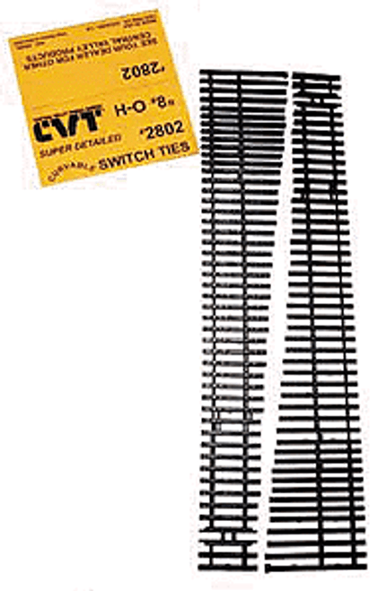 Central Valley Model Works ~ HO Scale ~ CVT #8 Right Turnout Ties ~ CVM2802