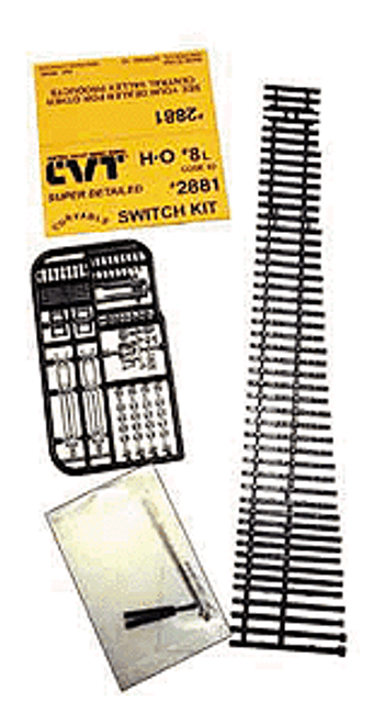 Central Valley Model Works ~ HO Scale ~ Code 83 ~ CVT #8 Left Switch Kit ~ CVM2881