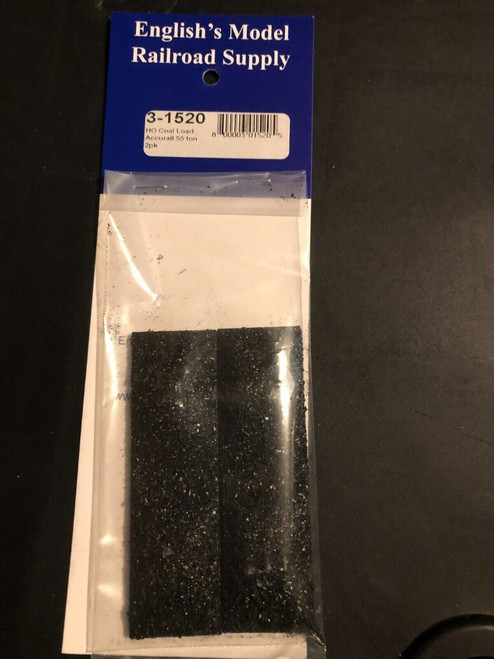 Bowser / English ~ HO Scale ~ Real Coal Load ~ Fits Accurail 55 Ton Hopper ~ 3-1520