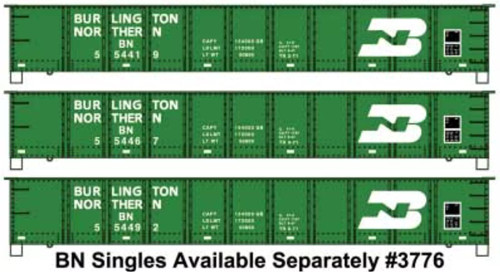 Accurail HO Scale ~ Burlington Northern AAR 41' Steel 3-Pack ~ 37764