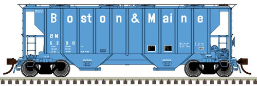 Atlas ~ HO Scale ~ Portec 3000 2-Bay Covered Hopper ~ Ready to Run ~ Master Plus ~ Boston & Maine #5246 (blue, white) ~ 150-20007116