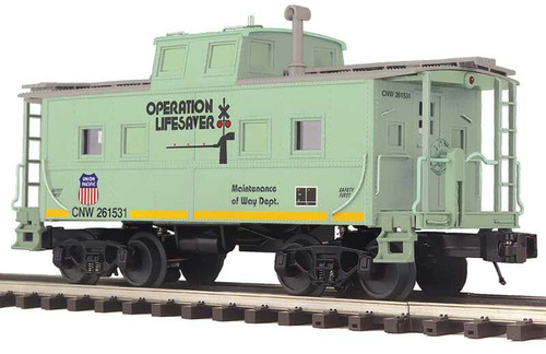 Atlas ~ O Scale ~ Northeast Caboose ~ 2-Rail ~ Ready to Run ~ Premier ~ Union Pacific CNW (MOW Green, yellow, Operation Lifesaver Logo) ~ 3004060