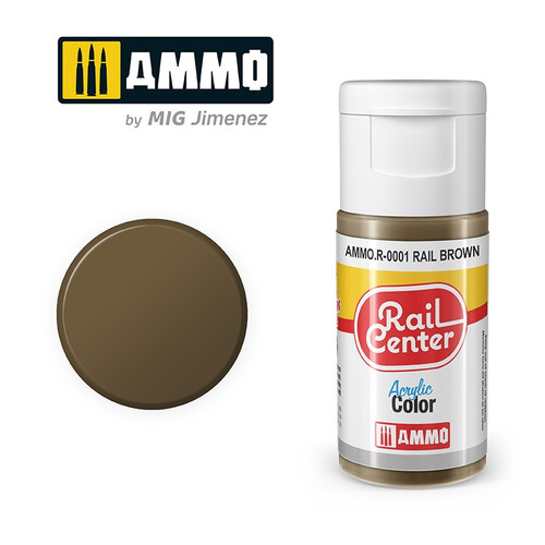 Ammo MIG ~ All Scale ~ RAIL CENTER Rail Brown ~ R-0001