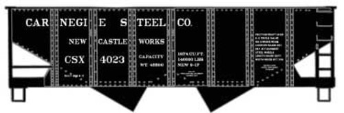 Accurail ~ HO Scale ~ USRA 55-Ton 2-Bay Open Hopper ~ Kit ~ Carnegie Steel #4023 (black) ~ 81721