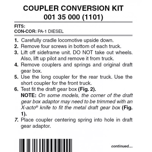 Micro Trains ~ N Scale ~ Locomotive Coupler Conversion Kit (1101) ~ 00135000