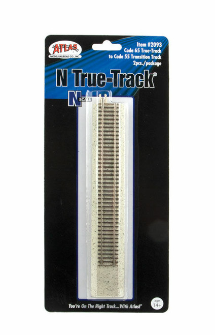 Atlas ~ N Scale ~ Code 55 to Code 65 True-Track Transition Track ~ package(2) ~ 2093