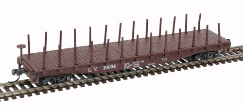 Atlas ~ N Scale ~ Trainman 50' Steel Flatcar with Stakes ~ Ready to Run ~ Lehigh Valley #10048 ~ 50005565