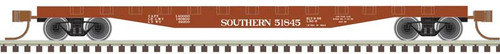 Atlas ~ N Scale ~ Trainman 50' Steel Flatcar with Stakes ~ Ready to Run ~ Southern Railway #51852 ~ 50005573