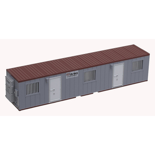 Atlas ~ N Scale ~ 40' Mobile Office Container ~ Assembled ~ Aries (gray, maroon) ~ 70000233