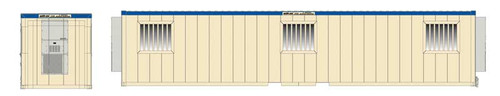 Atlas ~ N Scale ~ 40' Mobile Office Container ~ Assembled ~ Mobile Mini (tan, blue) ~ 70000234