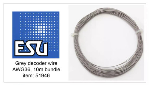 ESU ~ DCC Decoder Wire ~ 36 AWG ~ .5mm Diameter ~ 10 Meters Long ~ Grey ~ 51946