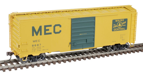 Atlas ~ HO Scale ~ 40' Postwar Boxcar with 8' Door ~ Ready to Run ~ Master ~ Maine Central #8687 ~ 20006825