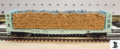 Atlas ~ HO Scale ~ Master Pulpwood Flatcar with Load ~ Southern Pacific #7035 (MOW) ~ 20007582