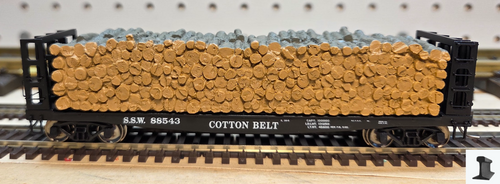 Atlas ~ HO Scale ~ Master Pulpwood Flatcar with Load ~ Cotton Belt SSW #88543 ~ 20007591