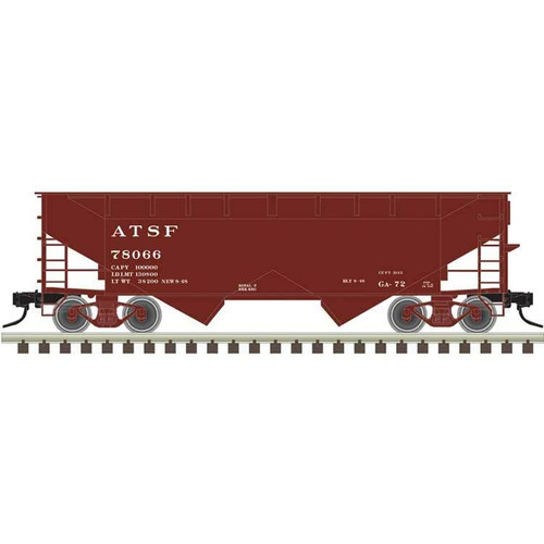 Atlas ~ HO Scale ~ Trainman Offset-Side 2-Bay Open Hopper ~ Ready to Run ~ Santa Fe #78066 ~ 20007439