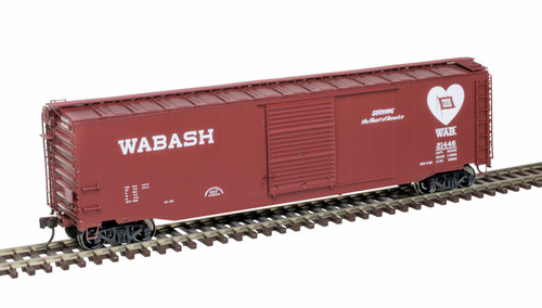 Atlas ~ HO Scale ~ Master ~ Postwar 50' Single-Door Boxcar ~ Ready to Run ~ Wabash #21446 ~ 20007520