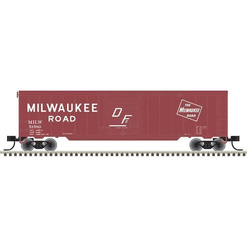 Atlas ~ N Scale ~ Trainman ~ 50' Single-Door Boxcar ~ Ready to Run ~ Milwaukee Road #51580 ~ 50006916