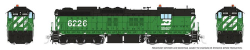 Rapido ~ HO Scale ~ Burlington Northern ~ SD9 #6232 ~ DC/Silent ~ 050228 Rapido ~ HO Scale ~ Burlington Northern ~ SD9 #6232 ~ DC/Silent ~ 050228