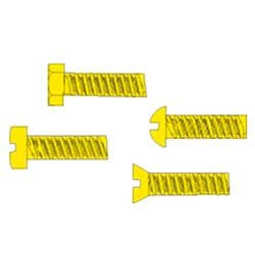 Woodland Scenics ~ 2-56 Flat Head Screws - Brass, pkg(5), 1/8" Long ~ 853