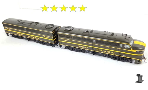 Rapido ~ HO Scale ~ Alco FA-1 + FB-1 ~ New Haven #0401 + #0451 ~ DC/Silent ~ 037065