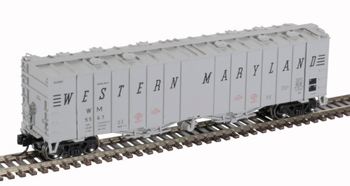 Atlas ~ N Scale ~ 4180 Airslide Covered Hopper ~ Ready to Run ~ Master ~ Western Maryland #5563 ~ 50005819