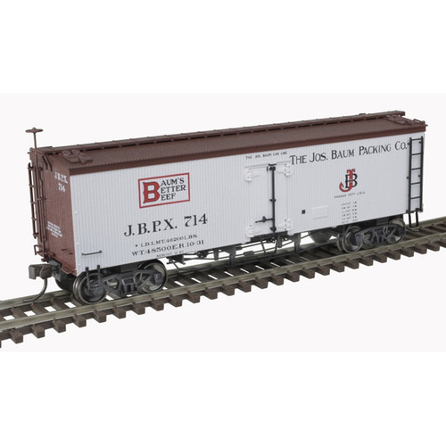 Atlas ~ HO Scale ~ Master ~ 36' Wood Reefer ~ Ready to Run ~ Baum's Better Beef #715 ~ 20007196