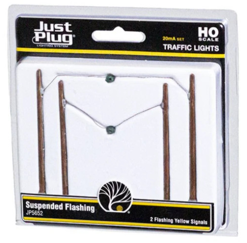 Woodland Scenics ~ HO Scale ~ Suspended Flashing Traffic Lights ~ Just Plug ~ JP5652 Woodland Scenics ~ HO Scale ~ Suspended Flashing Traffic Lights ~ Just Plug ~ JP5652