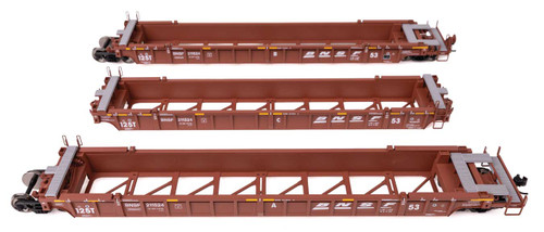 WalthersMainline ~ HO Scale ~ NSC Articulated 3-Unit 53' Well Car ~ Ready-to-Run ~ BNSF Railway #211524 ~ 910-55818