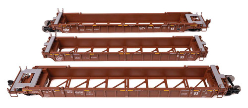 WalthersMainline ~ HO Scale ~ NSC Articulated 3-Unit 53' Well Car ~ Ready-to-Run ~ Canadian National GTW #676037 ~ 910-55821