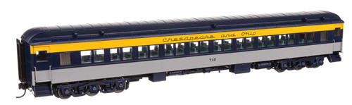WalthersProto ~ HO Scale ~ 82' Pullman-Built Heavyweight Paired-Window Coach ~ Chesapeake & Ohio #715 ~ Lighted ~ 920-17603