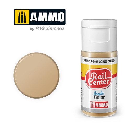 Ammo MIG ~ All Scale ~ RAIL CENTER ~ Ochre Sand ~ 15mL ~ R-0027