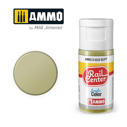 Ammo MIG ~ All Scale ~ RAIL CENTER ~ Buff ~ 15mL ~ R-0028