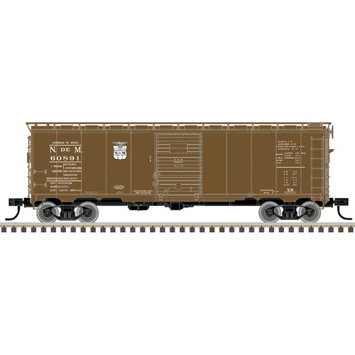 Atlas ~ HO Scale ~ 40' Steel Boxcar ~ Ready to Run ~ Master ~ Nacionales de Mexico #60869 ~ 20007774
