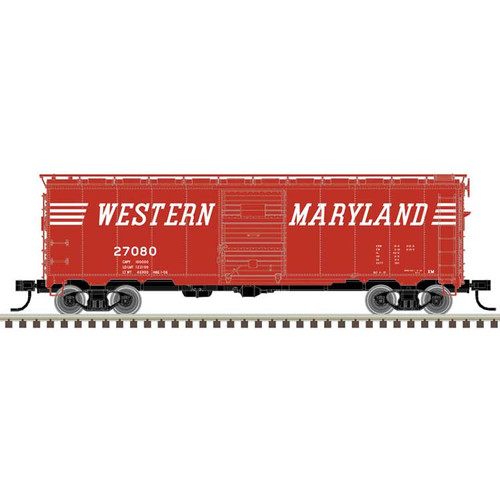 Atlas ~ HO Scale ~ 40' Steel Boxcar ~ Ready to Run ~ Master ~ Western Maryland #27625 ~ 20007776