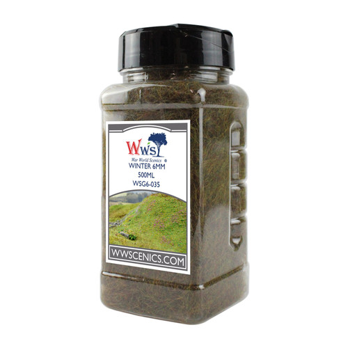 WWScenics ~ Any Scale ~ Winter Static Grass ~ 6mm Fibers ~ 500ml Canister ~ WSG6035