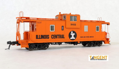 Tangent ~ HO Scale ~ Centralia Steel Wide-vision Caboose ~ Original Orange Split Rail 1970 ~ Illinois Central #9473 ~ 60210-06