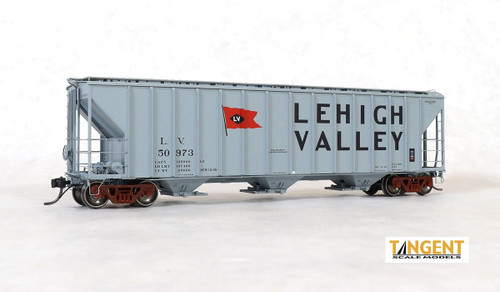 Tangent ~ HO Scale ~ PC Samuel Rea Shops 4600 Covered Hopper ~ Lehigh Valley #50964 ~ 28061-03 Tangent ~ HO Scale ~ PC Samuel Rea Shops 4600 Covered Hopper ~ Lehigh Valley #50964 ~ 28061-03