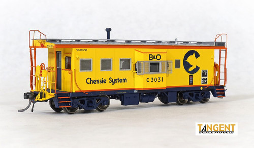 Tangent ~ HO Scale ~ I-18 Steel Bay Window Caboose ~ Chessie System #C-3040 ~ 60026-03