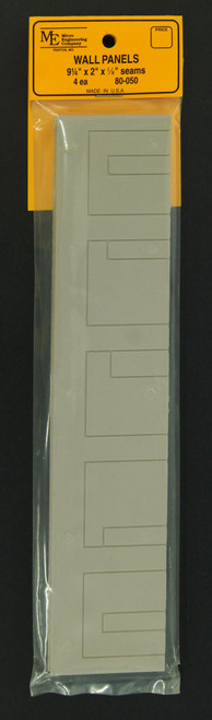 Micro Engineering ~ HO Scale ~ Wall Panels ~ 9-1/4 x 2", 1/8" Seams ~ pkg(4) ~ 80-050