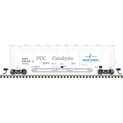 Atlas ~ HO Scale ~ Pressureaide Centerflow Covered Hopper ~ Ready to Run ~ Master ~ Akzo Nobel ACFX #59706 ~ 20007982 Atlas ~ HO Scale ~ Pressureaide Centerflow Covered Hopper ~ Ready to Run ~ Master ~ Akzo Nobel ACFX #59706 ~ 20007982