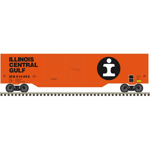 Atlas ~ N Scale ~ Trainman ~ 50' Double Door Box Car ~ Illinois Central Gulf #514309 ~ 50007324 Atlas ~ N Scale ~ Trainman ~ 50' Double Door Box Car ~ Illinois Central Gulf #514309 ~ 50007324