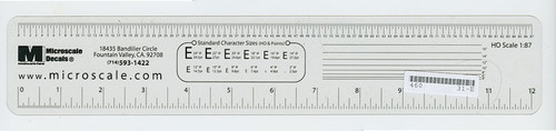 Microscale Industries Inc ~ Clear HO Scale Ruler ~ 03-1